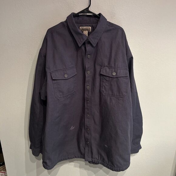 Duluth Mens 3XLT Tall Flex Fire Hose Jacket Fleece Lined Canvas Workwear Blue - Picture 1 of 9
